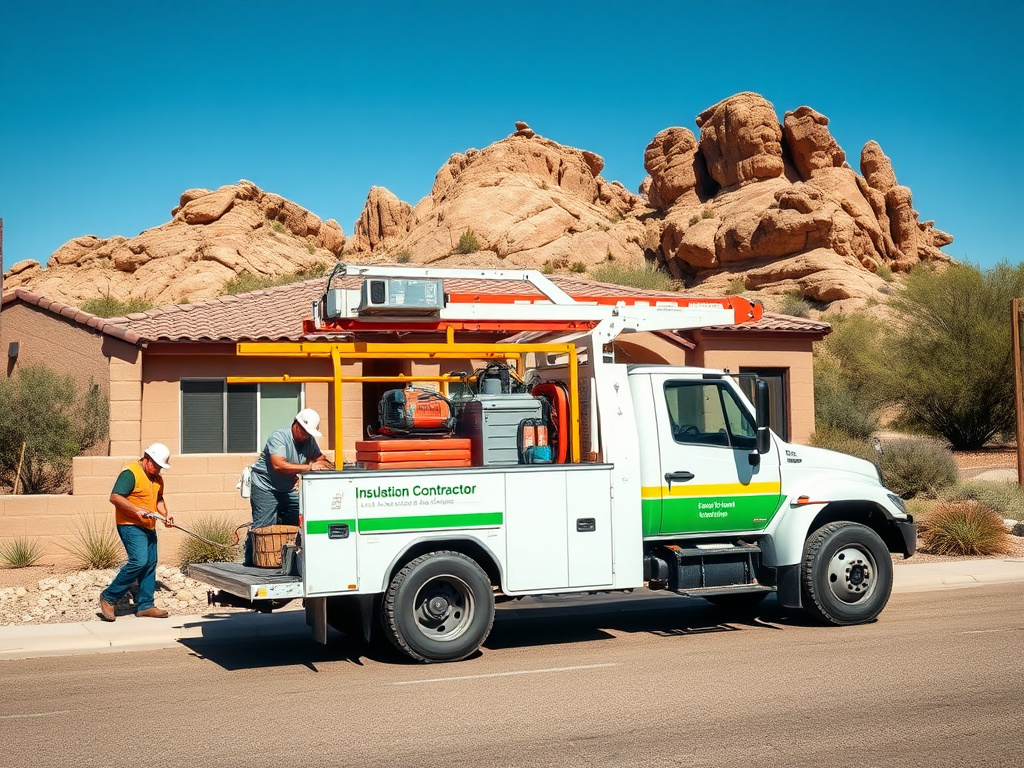 Dewey-Humboldt insulation crew and truck